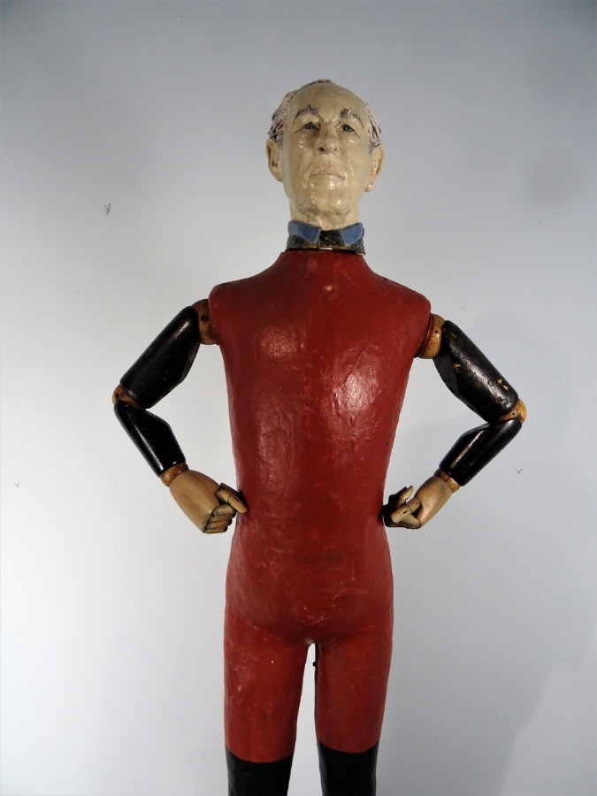 Painted Papier Mache Red and Black Mannequin  (38).JPG